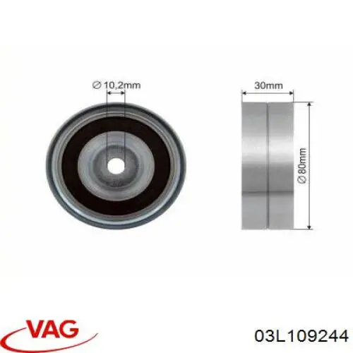 Rolka prowadząca kierunkowa paska rozrządu VAG 03L109244 cena, od 38,75 USD