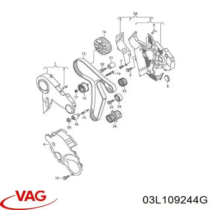 Rolka prowadząca kierunkowa paska rozrządu VAG 03L109244G cena, od 23,96 USD