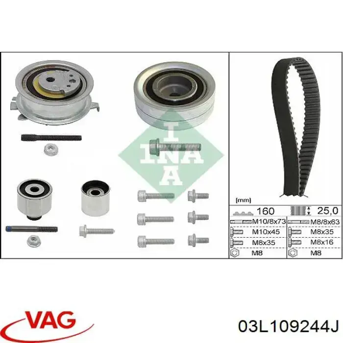 Do koszyka 03L109244J VAG Rolka prowadząca kierunkowa paska rozrządu