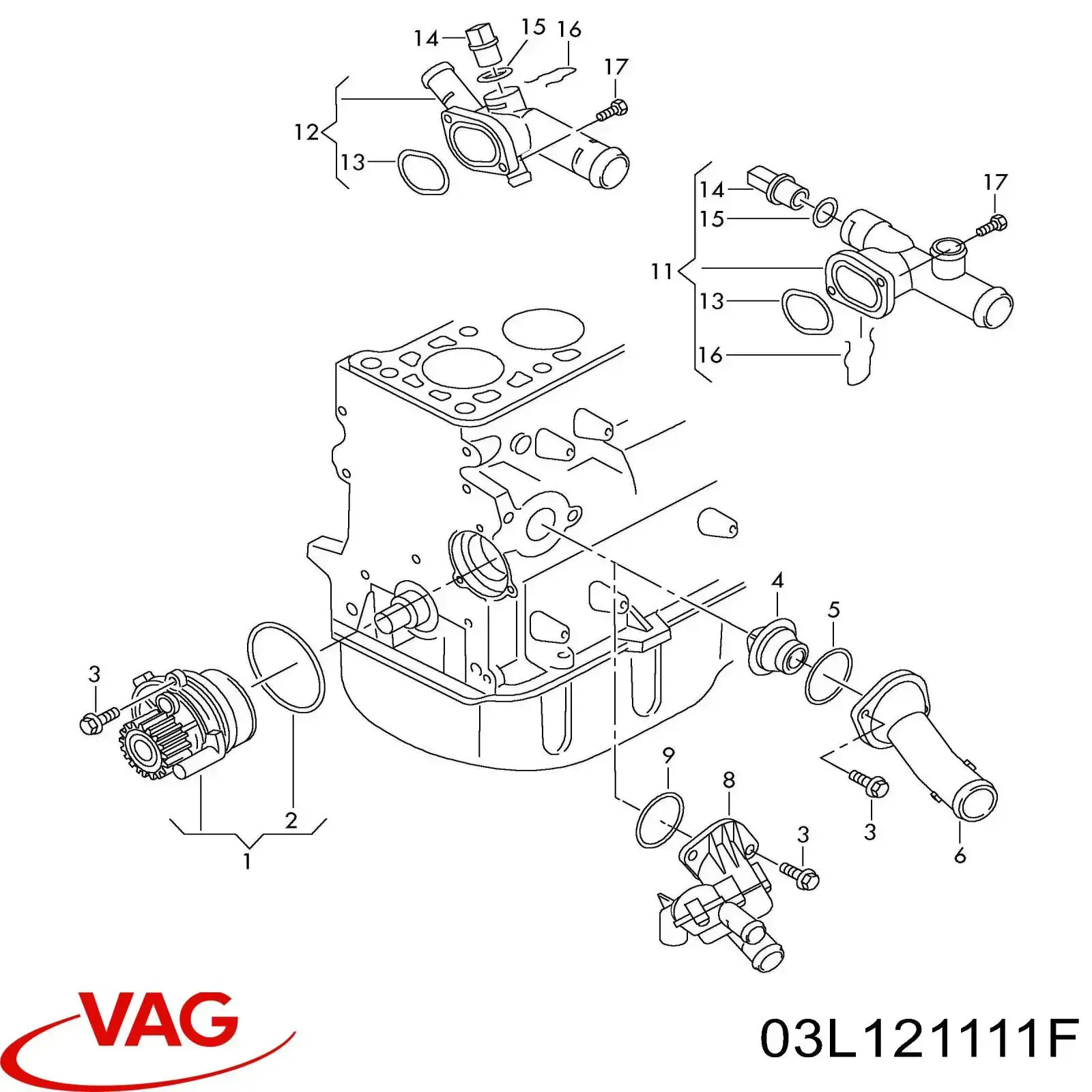 Do koszyka 03L121111F VAG Termostat