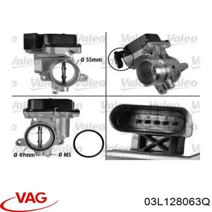 Przepustnica, komplet VAG 03L128063Q cena, od 124,42 USD
