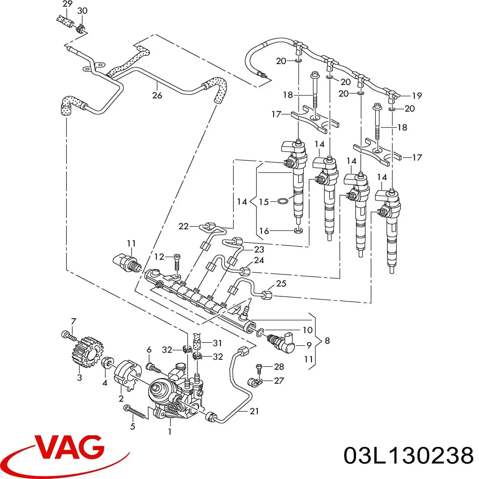 03L130238 VAG Kołnierz koła zębatego wałka rozrządu