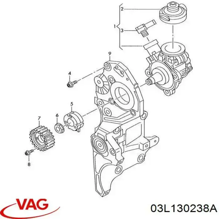 Kołnierz koła zębatego wałka rozrządu VAG 03L130238A cena, od 33,41 USD