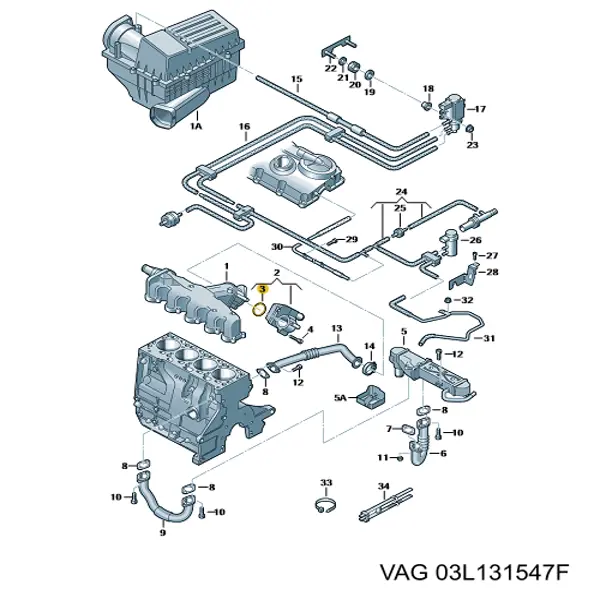 03L131547F VAG Uszczelka przepustnicy