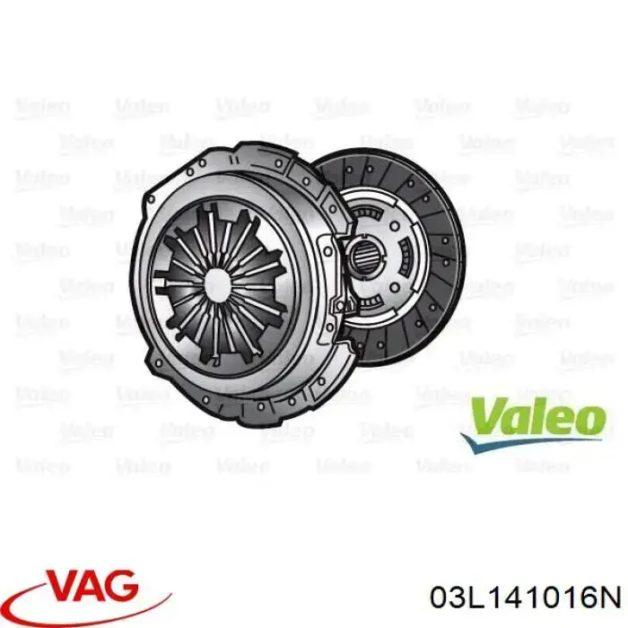 Zestaw sprzęgła (3 części) VAG 03L141016N cena, od 135,32 USD