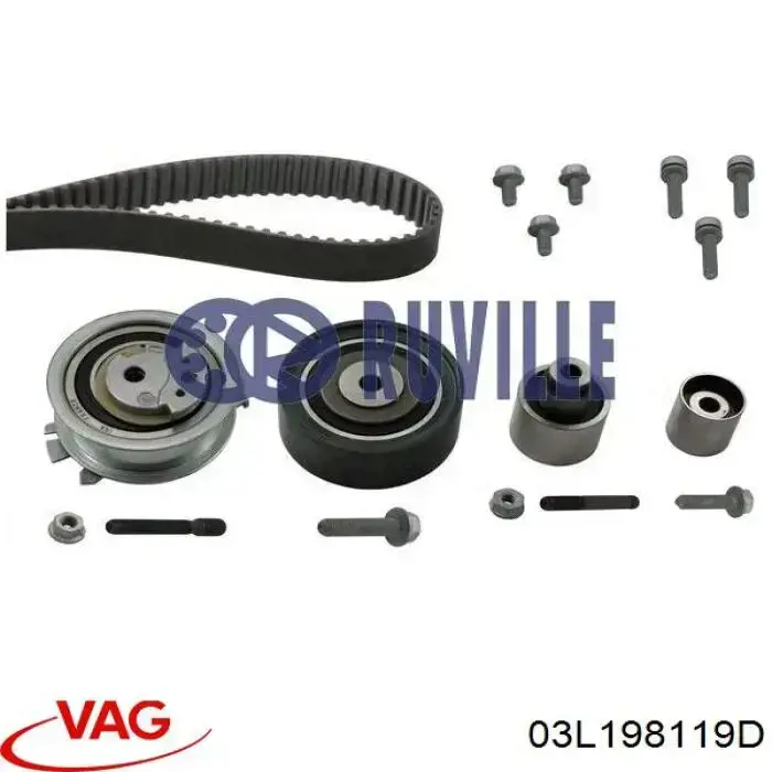 Pasek rozrządu, zestaw 03L198119D VAG