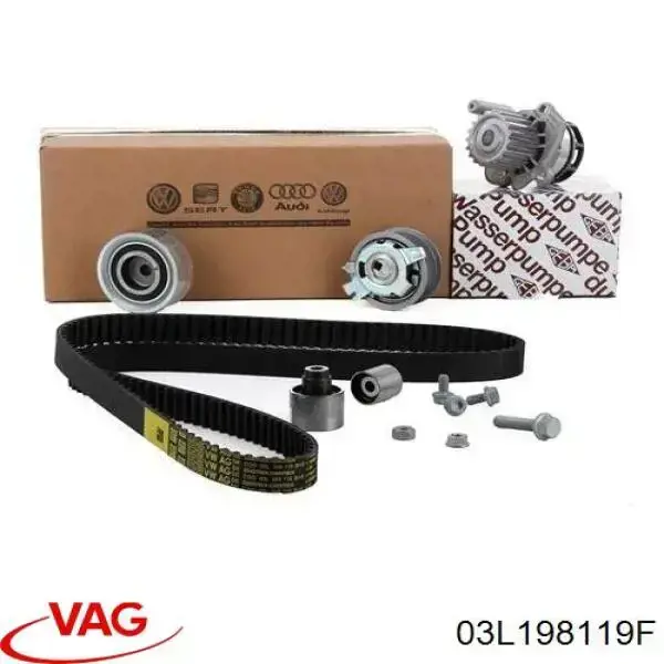 Pasek rozrządu, zestaw 03L198119F VAG