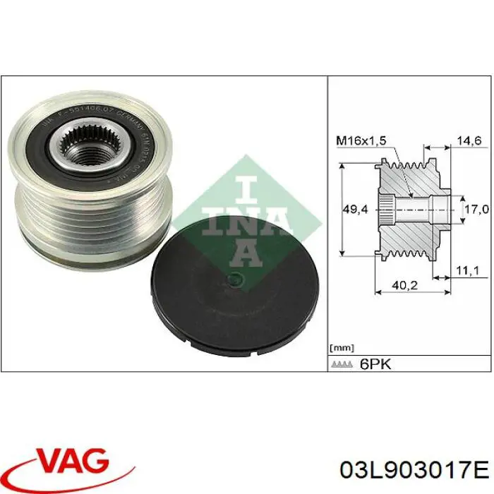 Alternator VAG 03L903017E cena, od 146,42 USD