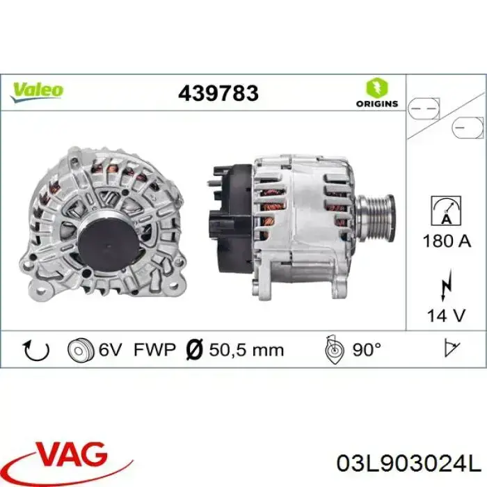 Alternator VAG 03L903024L