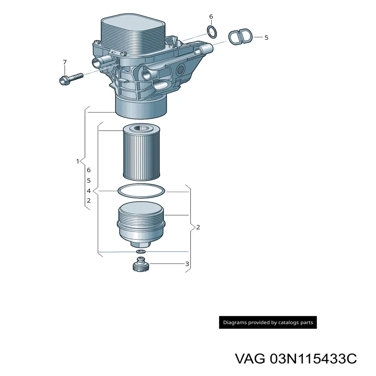 03N115433C VAG Pokrywa filtra oleju