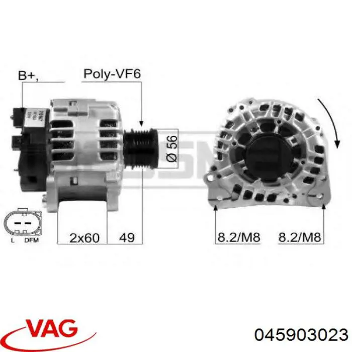 Do koszyka 045903023 VAG Alternator