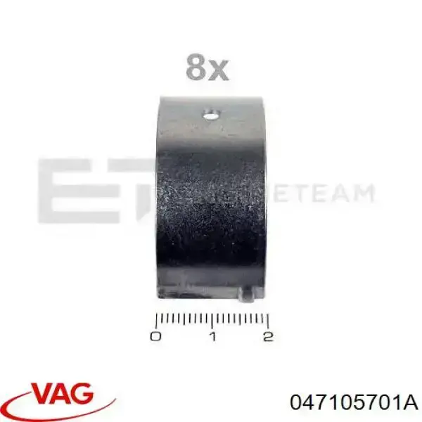 047105701A VAG Panewki korbowodowe wału korbowego, zestaw, standardowe (STD)