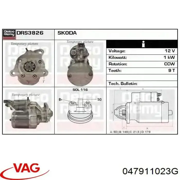 047911023G VAG Rozrusznik