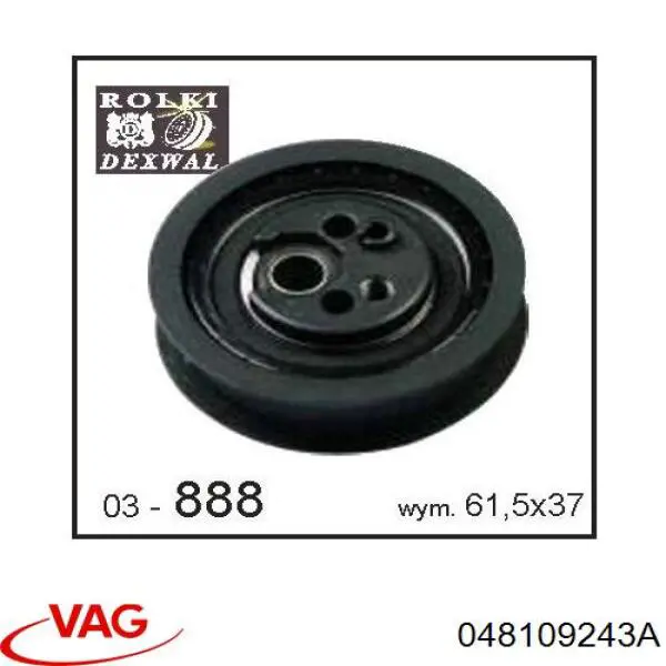 Do koszyka 048109243A VAG Rolka napinacza paska rozrządu
