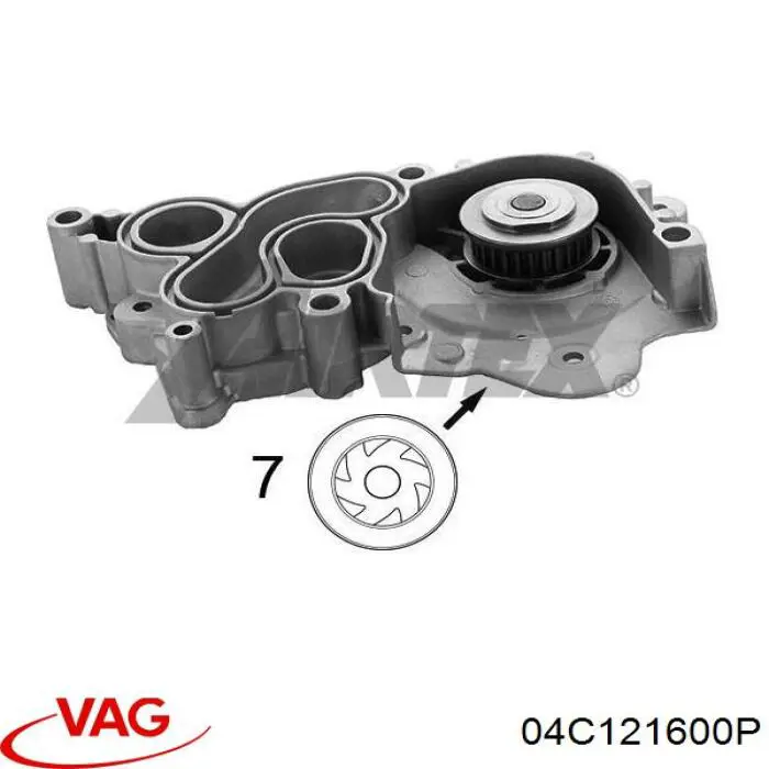 Pompa chłodząca wodna VAG 04C121600P cena, od 78,54 USD