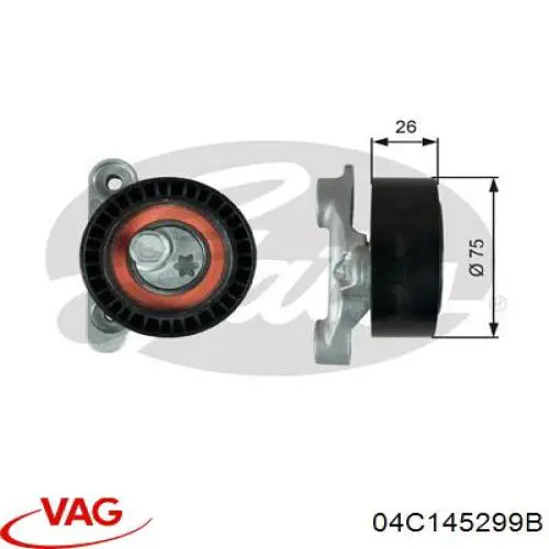 Do koszyka 04C145299B VAG Rolka napinacza paska napędowego
