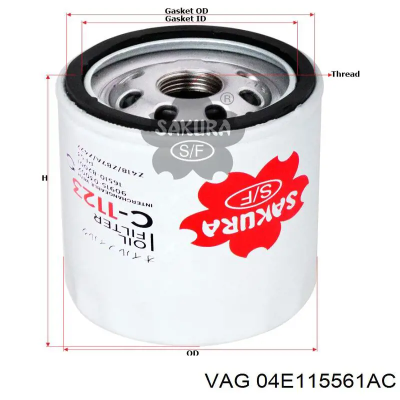 Do koszyka 04E115561AC VAG Filtr oleju