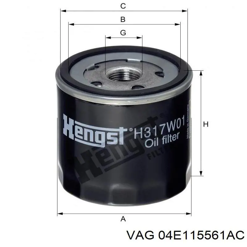 Filtr oleju 04E115561AC VAG