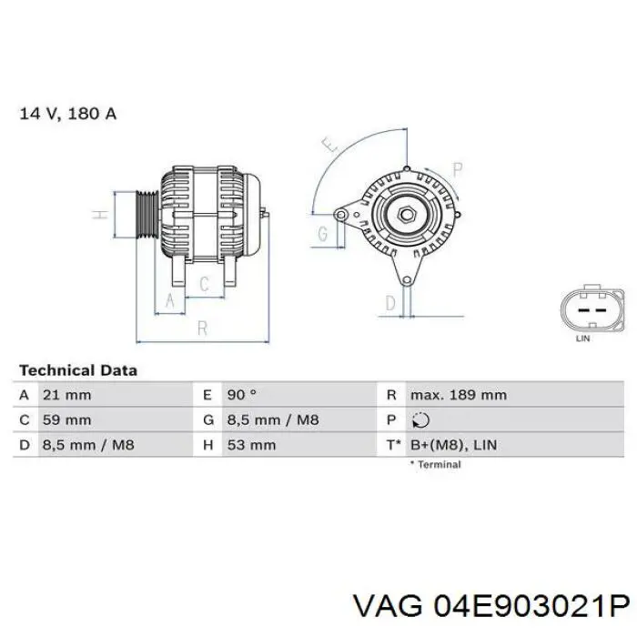 04E903021P VAG alternator