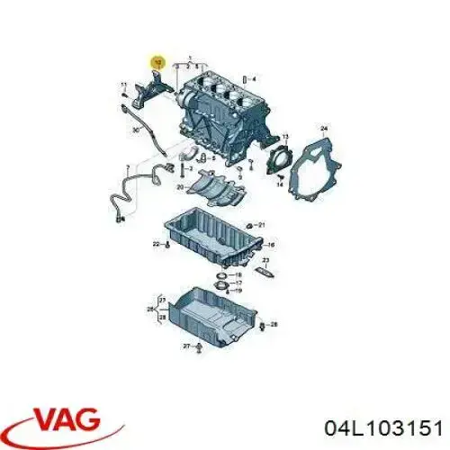 04L103151 VAG Pokrywa silnika przednia