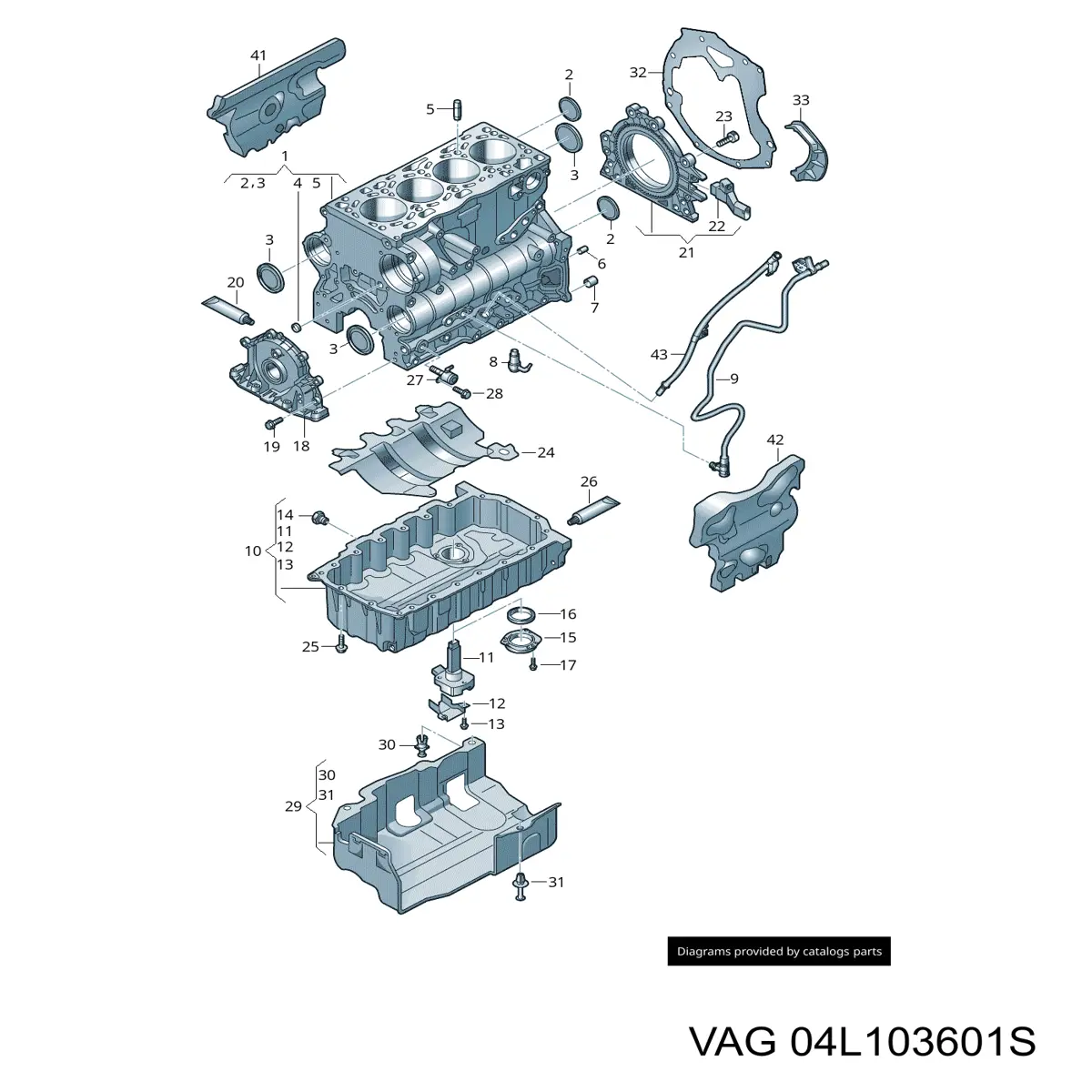 Miska olejowa silnika VAG 04L103601S cena, od 560,85 USD