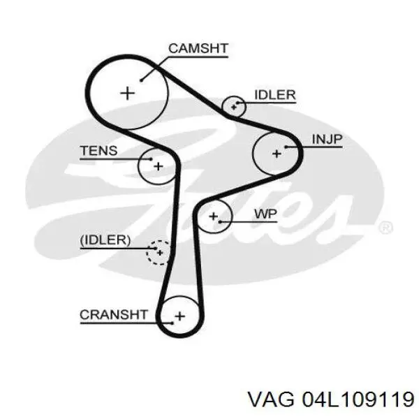 Pasek rozrządu VAG 04L109119 cena, od 45,89 USD