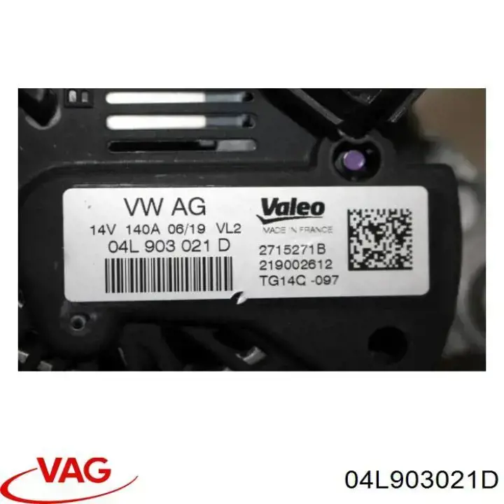 Alternator 04L903021D VAG
