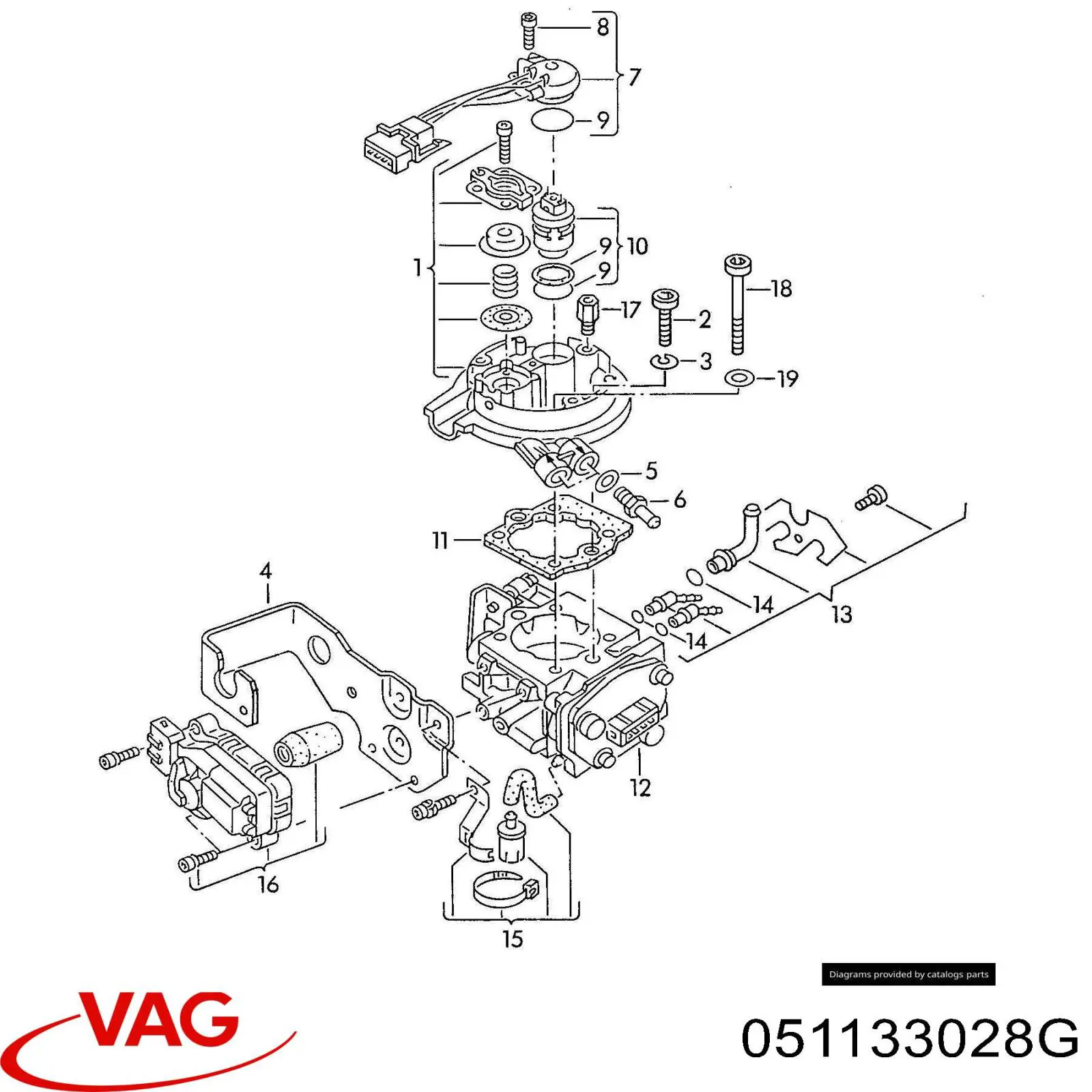 051133028G VAG przepustnica, komplet