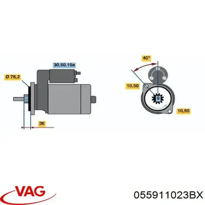 055911023BX VAG rozrusznik