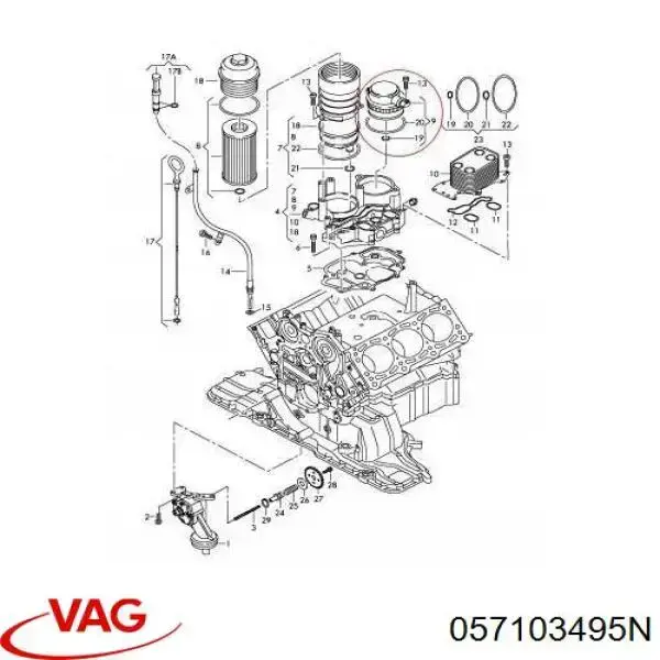 057103495N VAG Zawór PCV odpowietrzający silnik