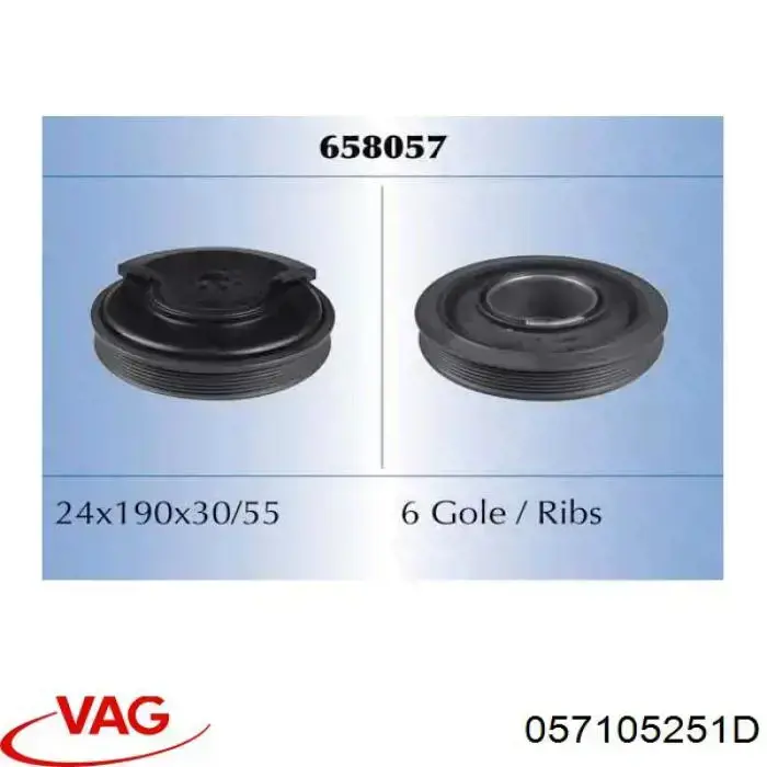 Do koszyka 057105251Q VAG Koło pasowe wału korbowego