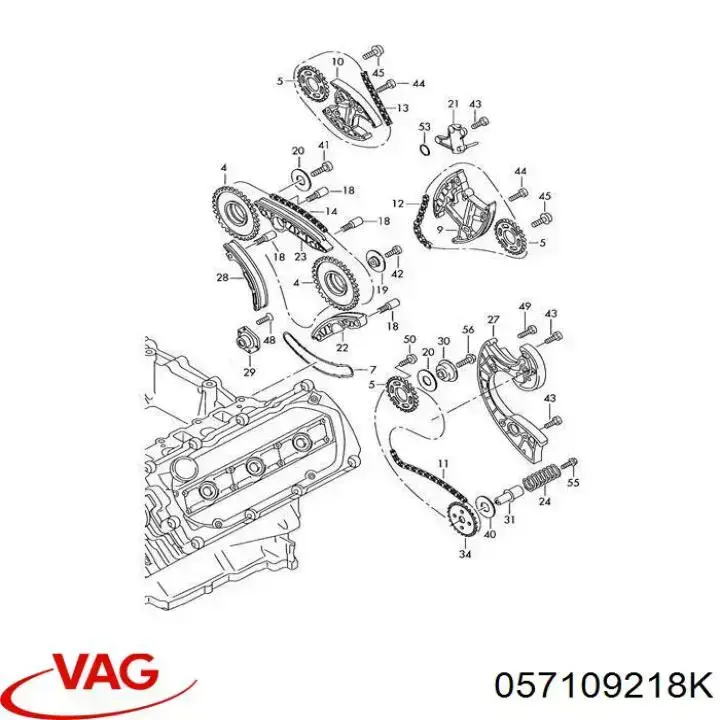 057109218K VAG Napinacz łańcucha rozrządu prawy
