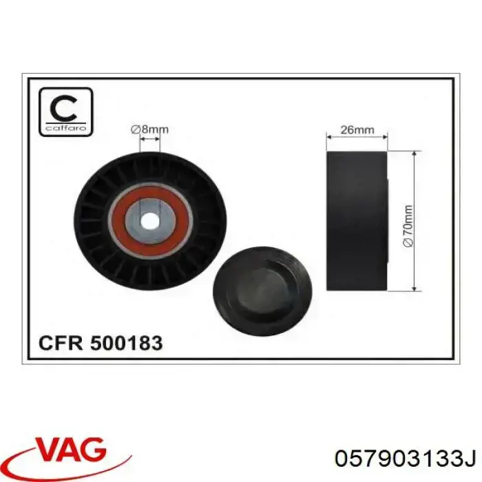 Napinacz paska napędowego VAG 057903133J cena, od 207,82 USD
