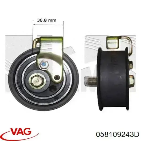 Rolka napinacza paska rozrządu VAG 058109243D cena, od 33,59 USD