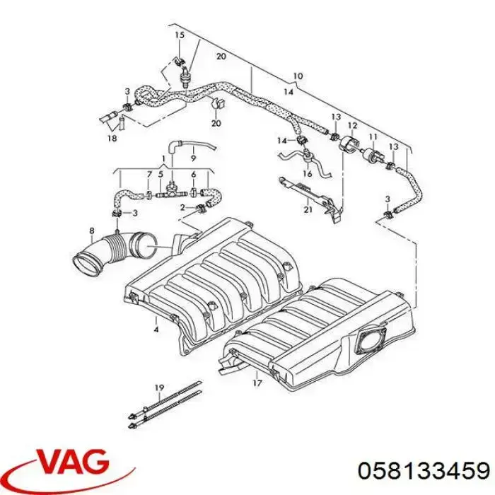 Do koszyka 058133459 VAG Zawór odpowietrzający zbiornika paliwa