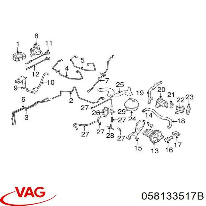 Do koszyka 058133517B VAG Zawór odpowietrzający zbiornika paliwa
