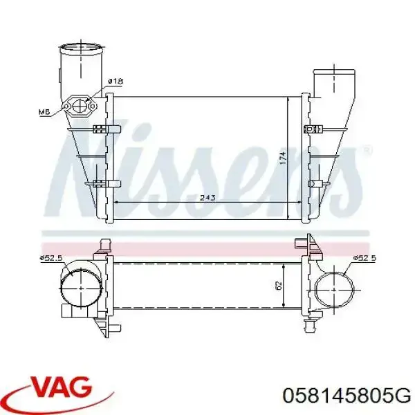 Chłodnica intercoolera 058145805G VAG