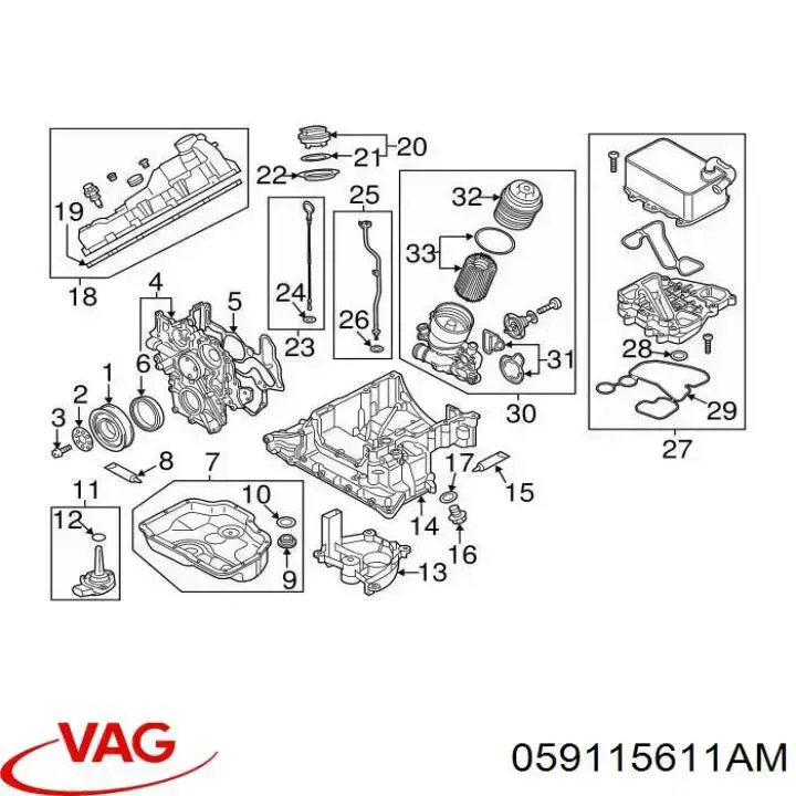 059115611AM VAG Bagnet poziomu oleju w silniku
