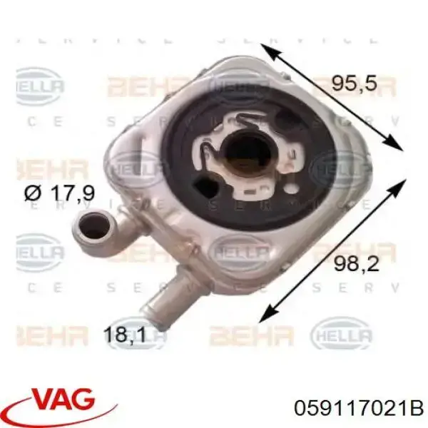Chłodnica oleju, pod filtrem VAG 059117021B cena, od 47,94 USD