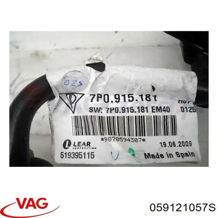 Do koszyka 059121057S VAG Przewód (króciec) układu chłodzenia