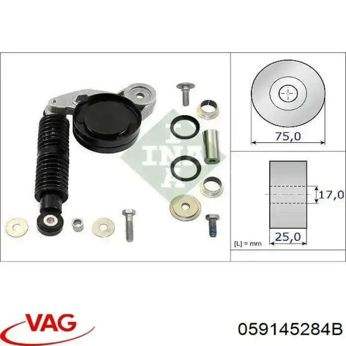 Amortyzator napinacza paska napędowego VAG 059145284B cena, od 104,03 USD