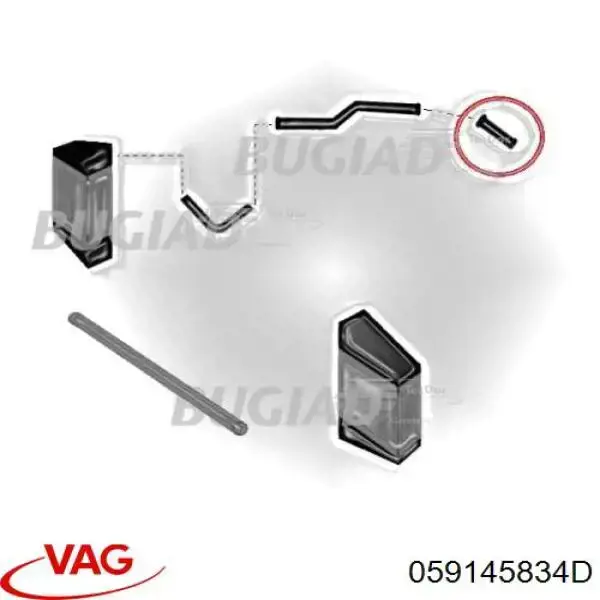 Do koszyka 059145834D VAG Przewód (króciec) intercoolera