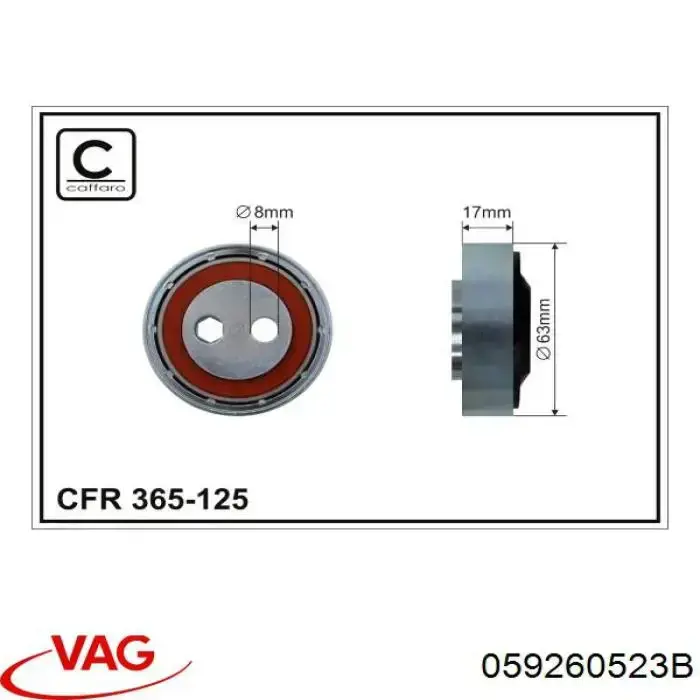 Rolka napinacza paska napędowego 059260523B VAG