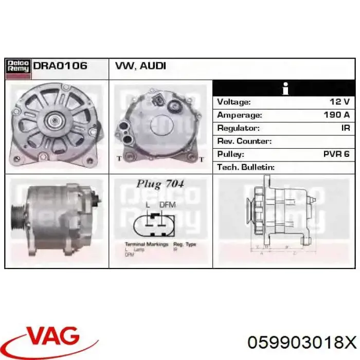 Do koszyka 059903018X VAG Alternator