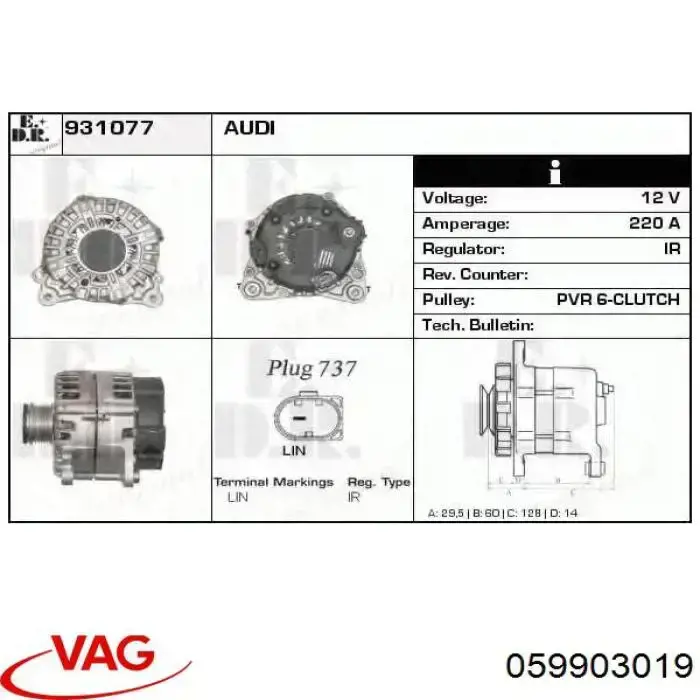 059903019X VAG Alternator