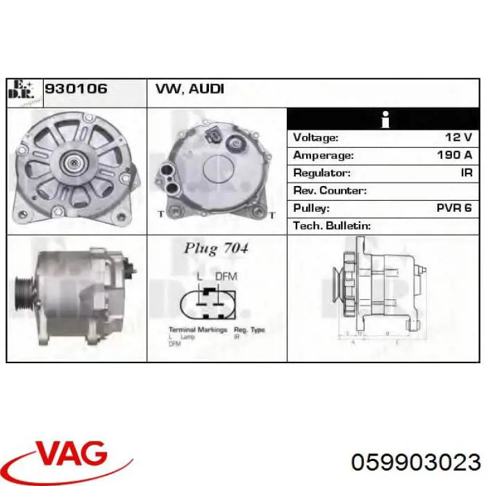 Alternator VAG 059903023