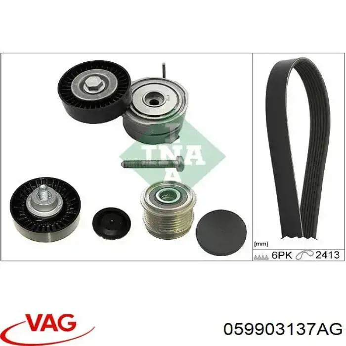 Do koszyka 059903137AG VAG Pas napędowy mechanizmów