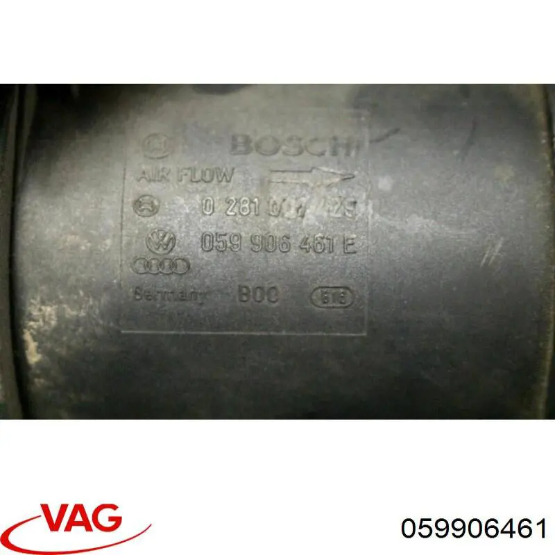 Do koszyka 059906461 VAG Czujnik przepływu powietrza, przepływomierz powietrza M.A.F.