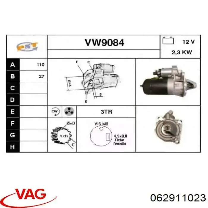 Do koszyka 062911023 VAG Rozrusznik
