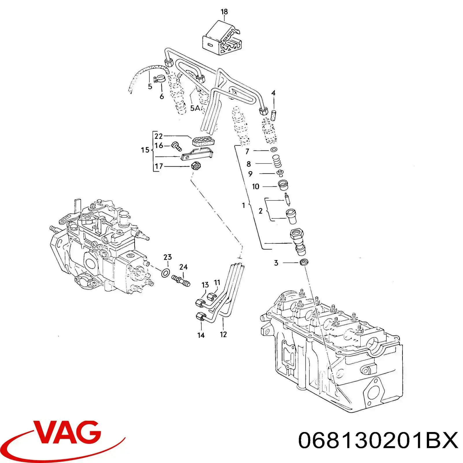 Wtryskiwacz paliwa VAG 068130201BX cena, od 23,84 USD